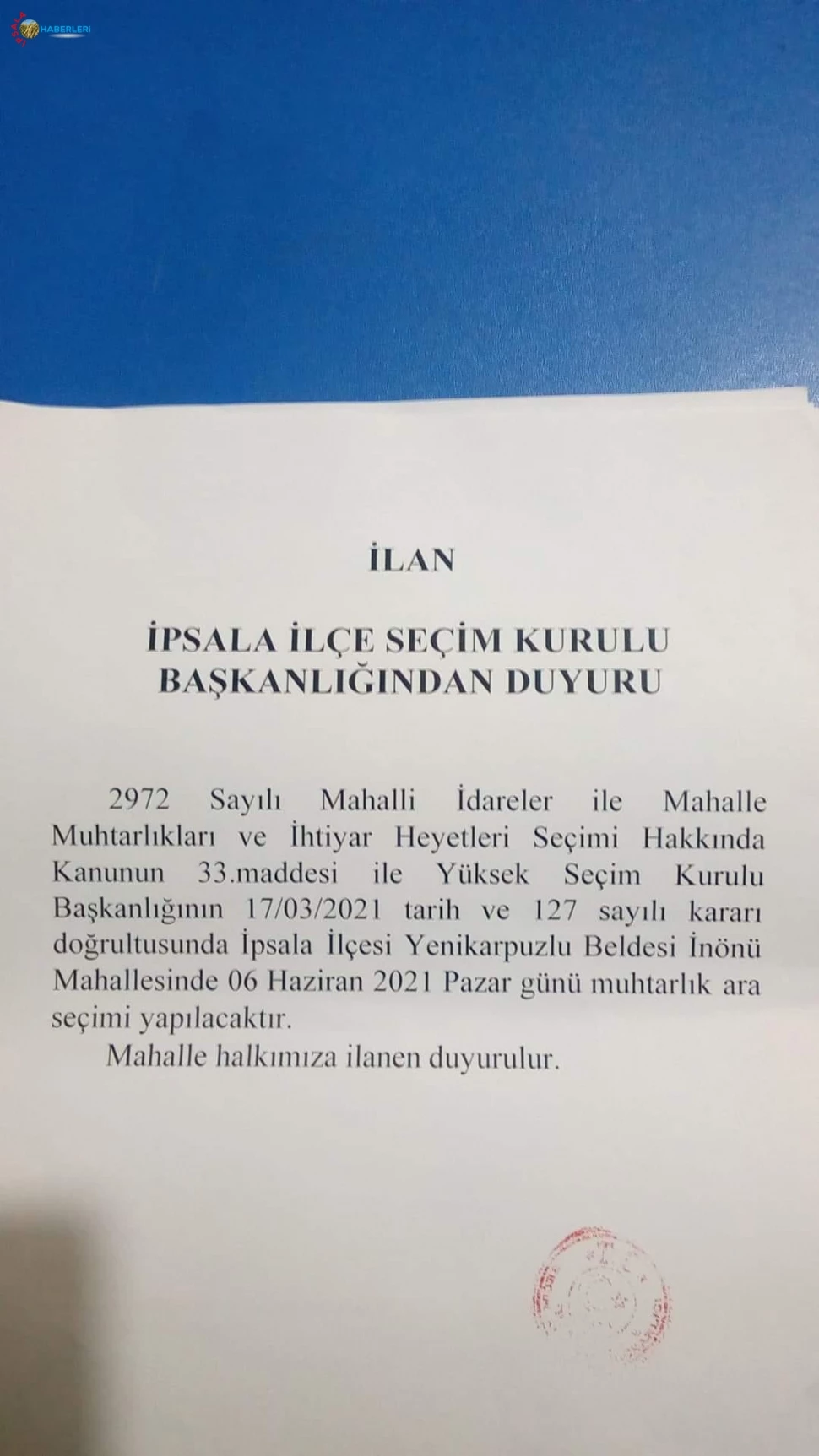 İnönü Mahallesinde Muhtarlık Seçimi Yapılacak